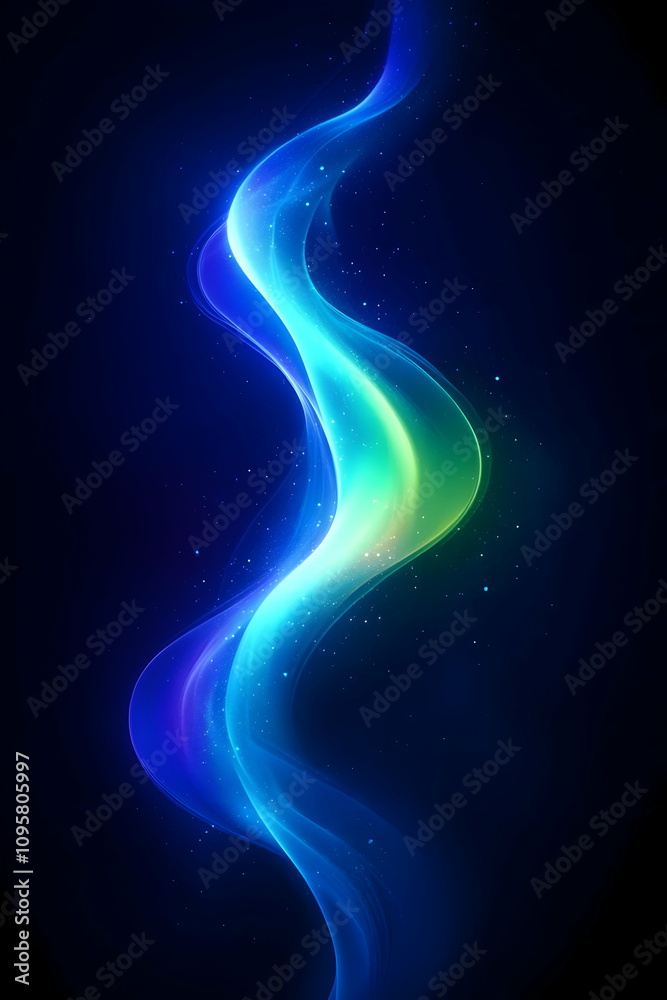Abstract Blue Green Wave Background Illustration Abstract Blue Green Wave Background Illustration