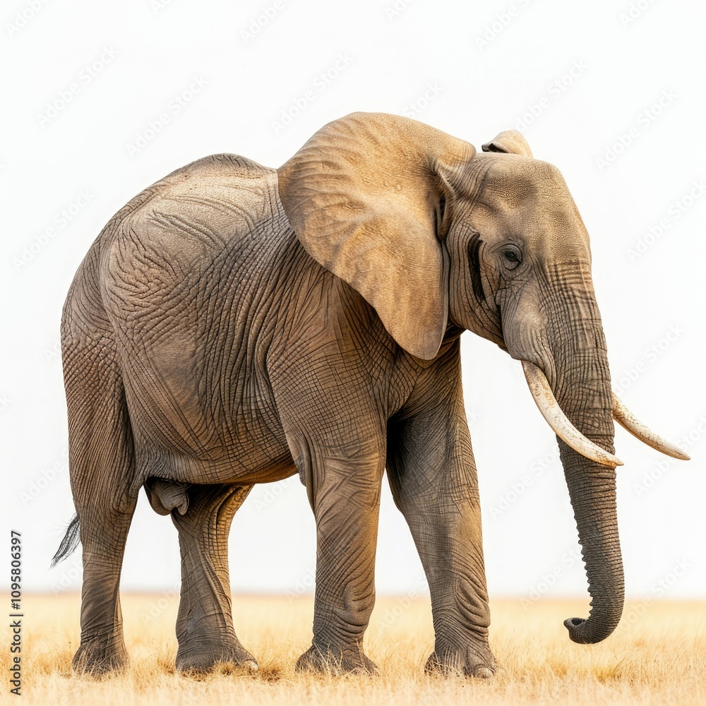 African Elephant isolated on white background. African Elephant isolated on white background.