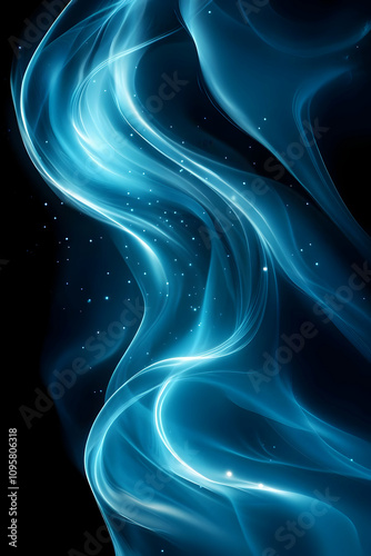 Abstract Blue Wave Backgrou...