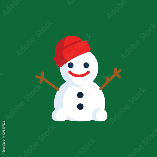 christmas snowman icon illustration doodle art style photo