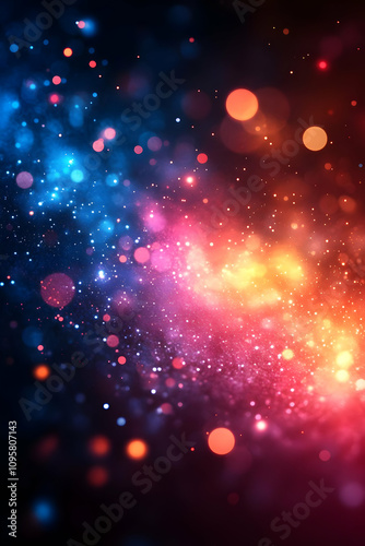 Abstract Background Image: Colorful Glowing Particles