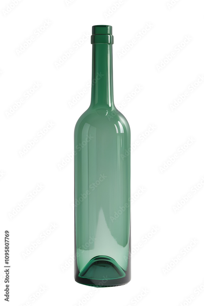 Realistic Image of a Tall Green Glass Bottle Realistic Image of a Tall Green Glass Bottle