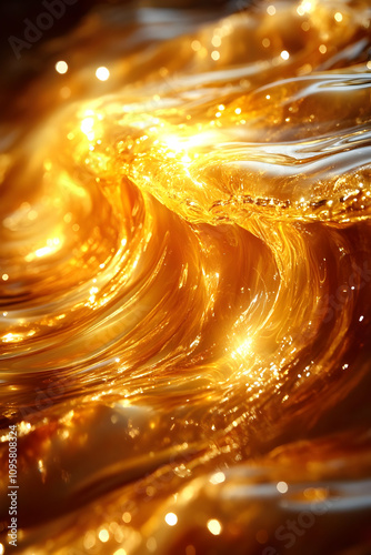 Golden Wave Abstract Backgr...