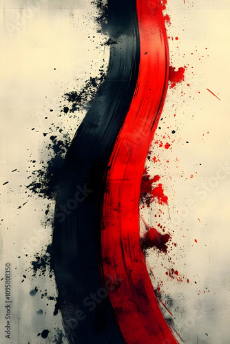 Abstract Art Red Black Stro...