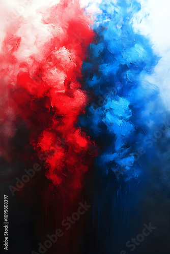 Crimson and Azure Abstract ...