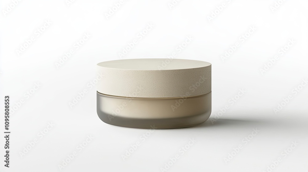Elegant skincare jar with a minimalist design on a simple background Elegant skincare jar with a minimalist design on a simple background