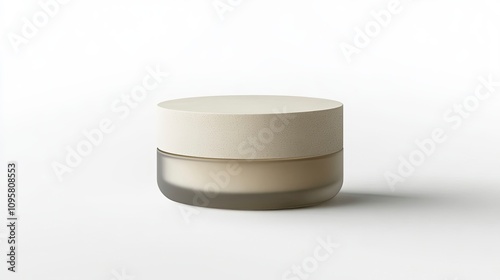 Elegant skincare jar with a minimalist design on a simple background