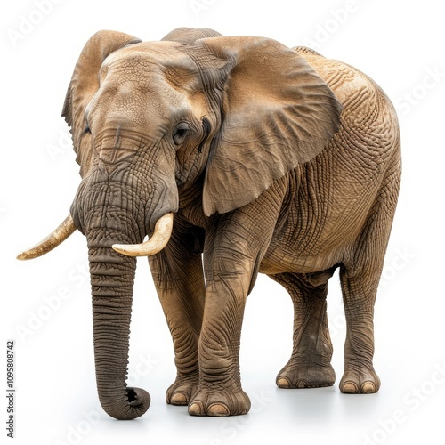 African Elephant isolated on white background. photo