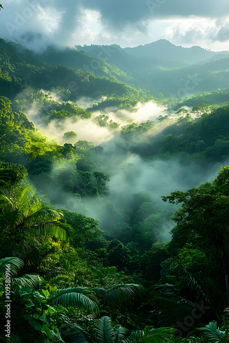 Misty Rainforest Landscape ...