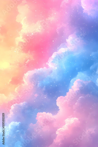 Pastel Sky Dreamy Cloud Illustration