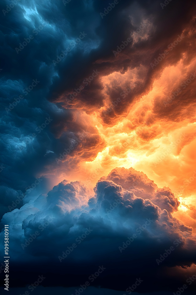 Fiery Storm Clouds Abstract Background Image Fiery Storm Clouds Abstract Background Image