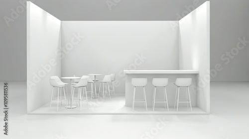 Versatile Trade Show Setup: Realistic Chairs and Tables for Corporate Exhibitions