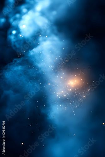 Abstract Blue Nebula Backgr...