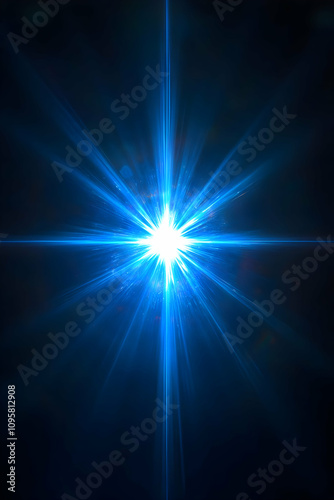 Abstract Blue Light Burst B...