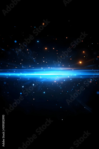 Abstract Blue Light Rays Ba...