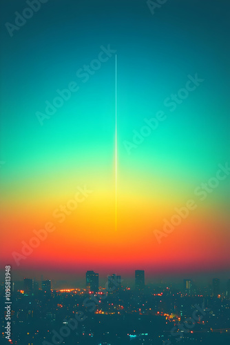 Vibrant Sunset Cityscape Il...