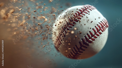 Wallpaper Mural Dynamic Action Shot of a Baseball in Motion, Capturing the Energy and Speed of the Game with Flying Dirt Particles Background, Perfect for Sports Enthusiasts and Illustrations Torontodigital.ca