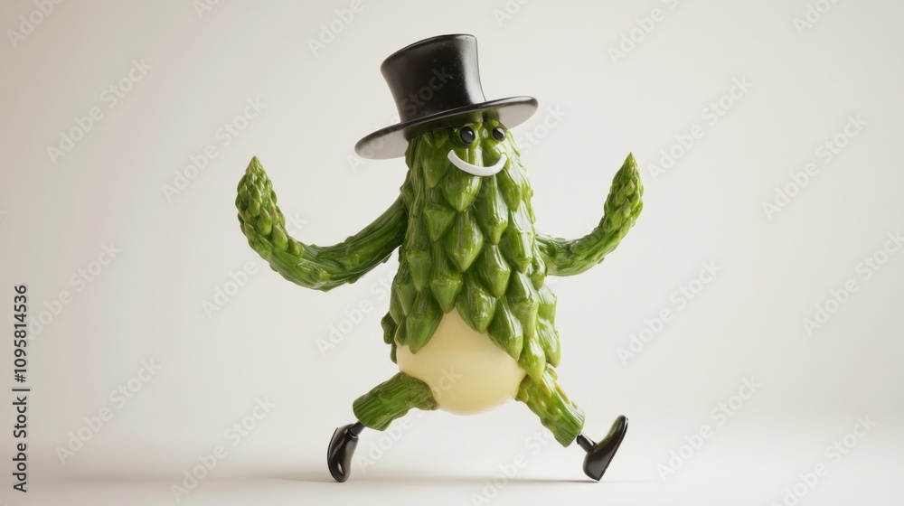 Fototapeta premium Cheerful Vegetable Character in a Top Hat and Shoes