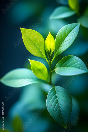 Vibrant Green Leaves Nature...