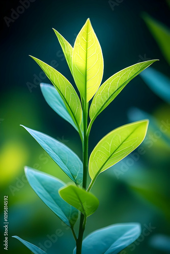 Vibrant Green Leaves, Natur...