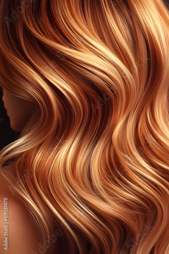 Wavy Auburn Hair 3D Illustr...