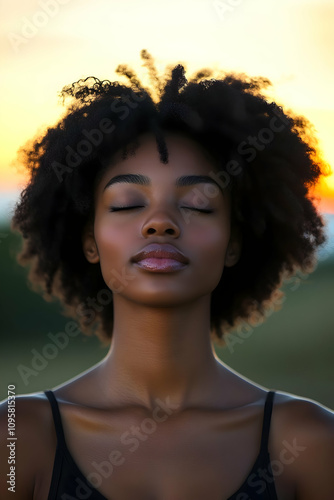 Serene Sunset Portrait: A W...