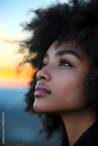 Hopeful Gaze Woman Portrait...