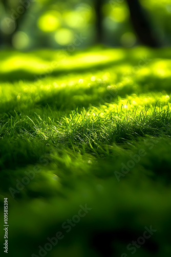 Vibrant Green Grass Backgro...