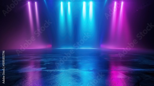 Abstract Neon Lights Stage