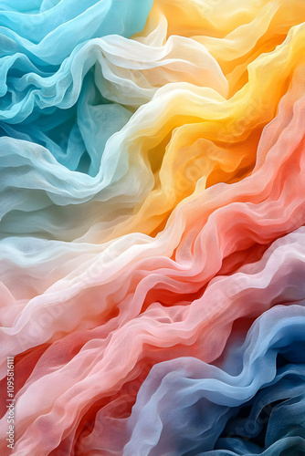 Abstract Pastel Fabric Text...