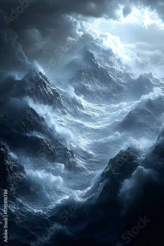 Stormy Sea Digital Art - Dramatic Waves Crashing