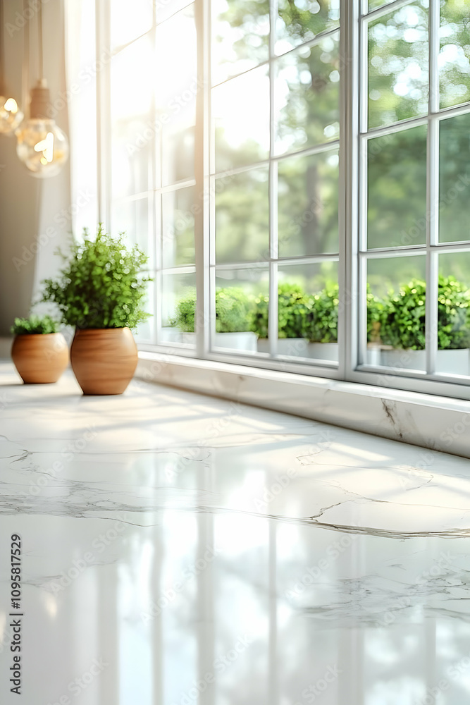 Bright Window View 3D Render Bright Window View 3D Render
