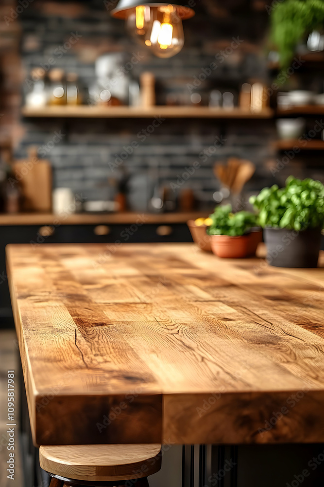 Rustic Wooden Kitchen Countertop Image Rustic Wooden Kitchen Countertop Image