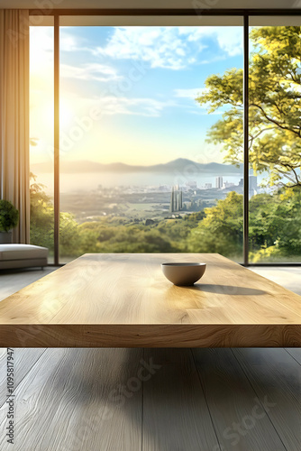 Sunrise View 3D Wooden Tabl...