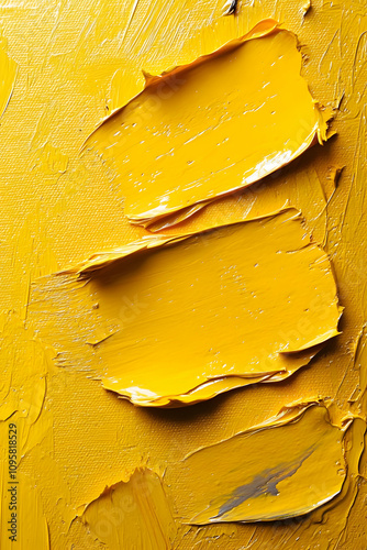 Golden Yellow Impasto Abstr...