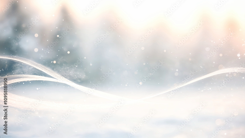 Seasonal snowy forest background with softly glowing illumination and blurred textures. Generative AI Seasonal snowy forest background with softly glowing illumination and blurred textures. Generative AI