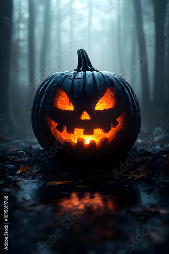 Spooky Jack-o'-lantern in F...