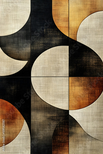 Abstract Geometric Beige, B...