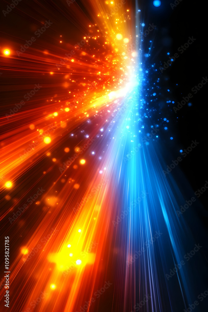 Obraz premium Abstract Background Image Fiery Blue Rays