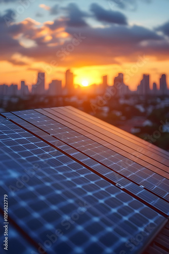 Solar Panels at Sunset City...