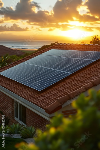 Sunset Solar Panel Roof Til...