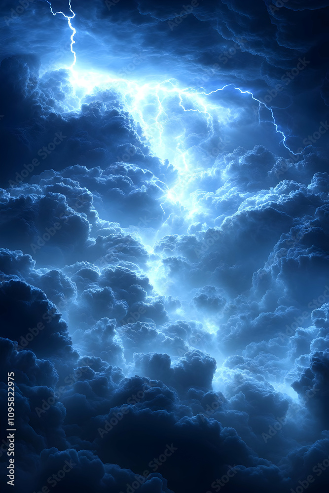 Epic Lightning Storm Cloudscape Illustration Epic Lightning Storm Cloudscape Illustration