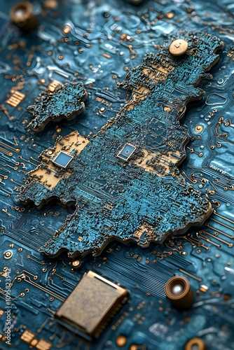 3D Circuit Board Continent ...