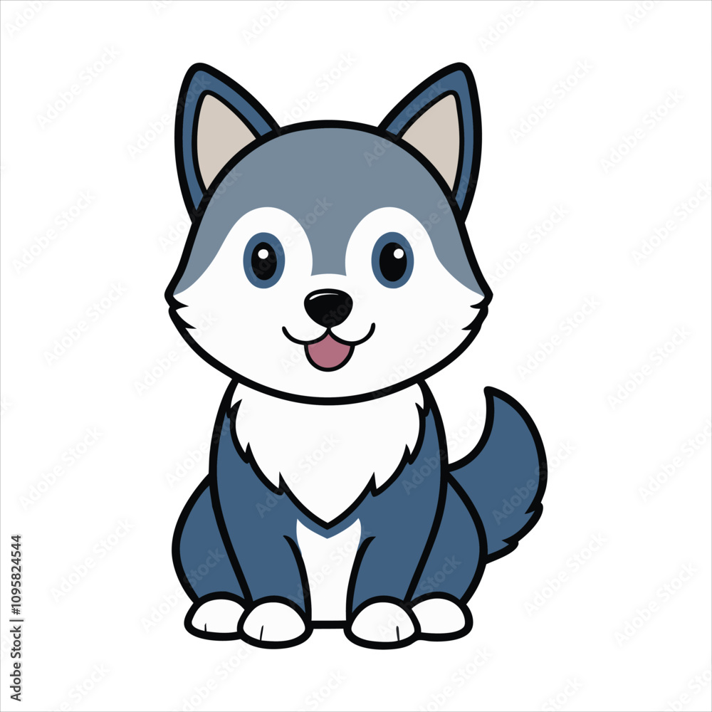 Cute Alaskan Klee Kai Dog Isolated Design - Alaskan Klee Kai Vector illustration Cute Alaskan Klee Kai Dog Isolated Design - Alaskan Klee Kai Vector illustration