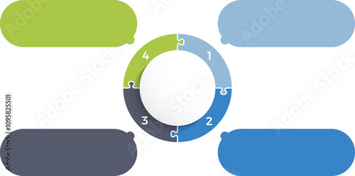 Circle diagram with 4 steps with place for your text