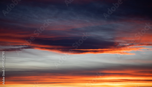 Dramatic dark and organ sunset Wyoming