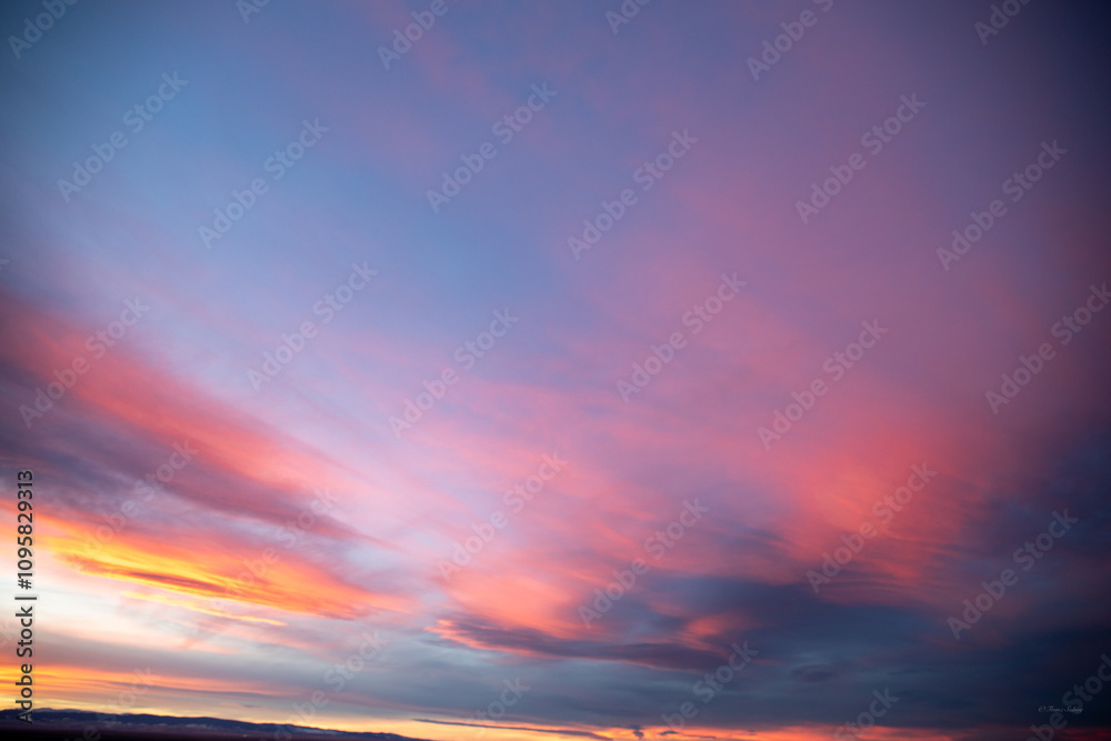 Fototapeta premium Pink blue sunset Wyoming 