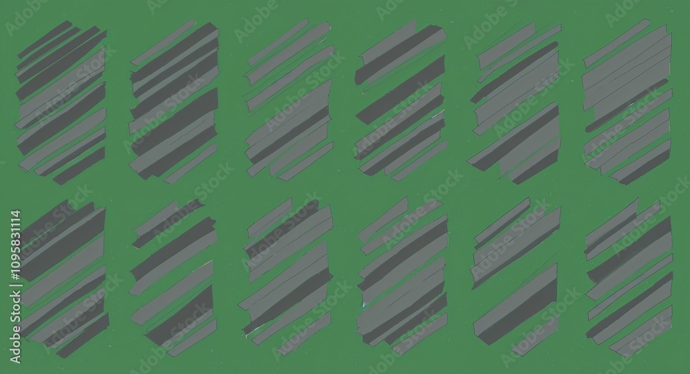 Gray Trapezoid pattern hand drawn design on Green background illustration Gray Trapezoid pattern hand drawn design on Green background illustration