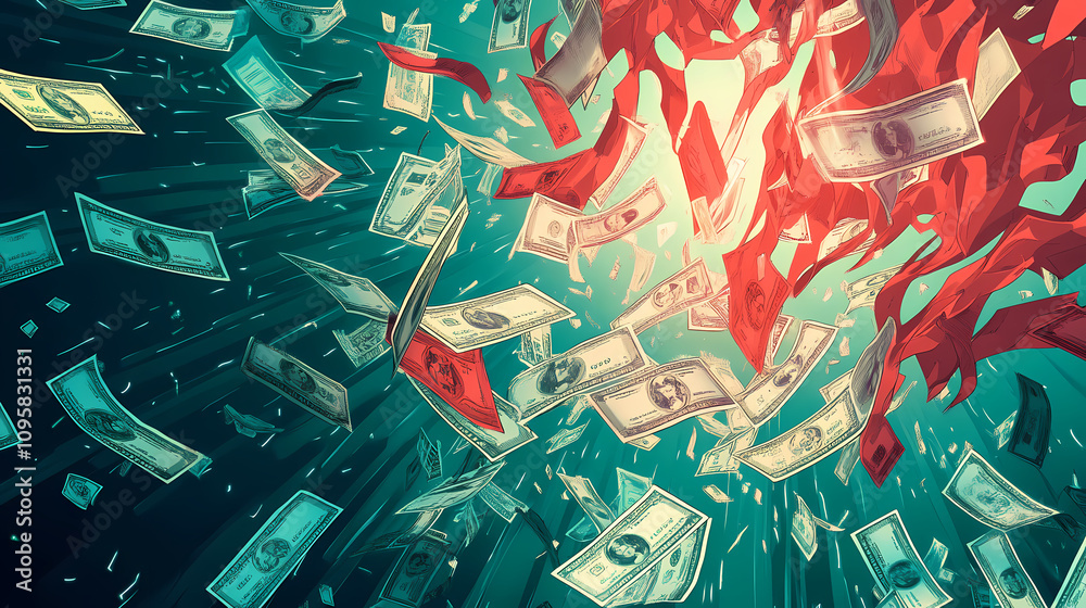 Naklejka premium Passive income flowe illustration background