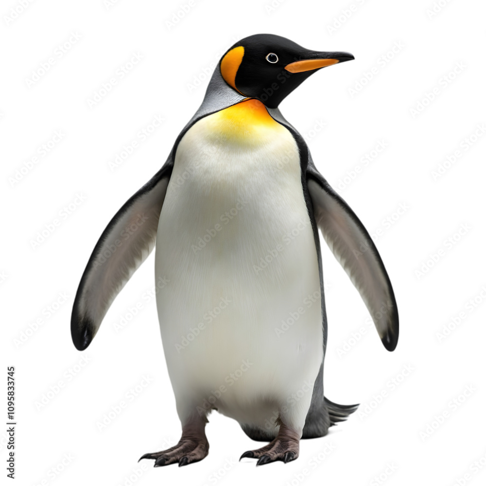 Fototapeta premium Penguin in Natural Habitat Antarctica Wildlife Photography Icy Environment Close-up View Conservation Awareness